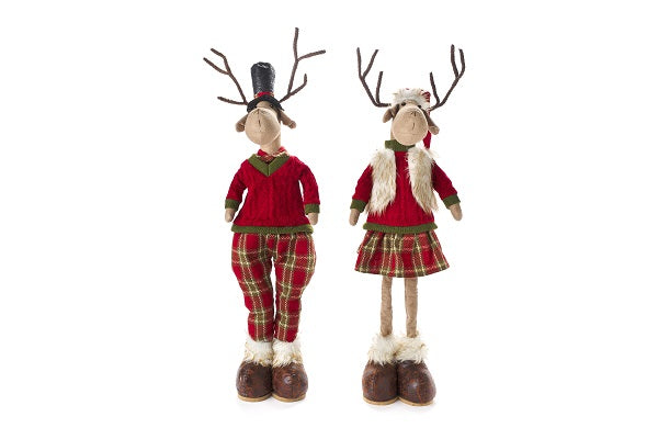Renna di stoffa decorativa natalizia altezza 70 cm per addobbi casa e feste - DeMatteis.it