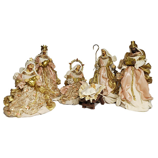 Natività Nativita 6 pezzi artigianale 25 cm con figure in porcellana dipinta a mano - DeMatteis.it