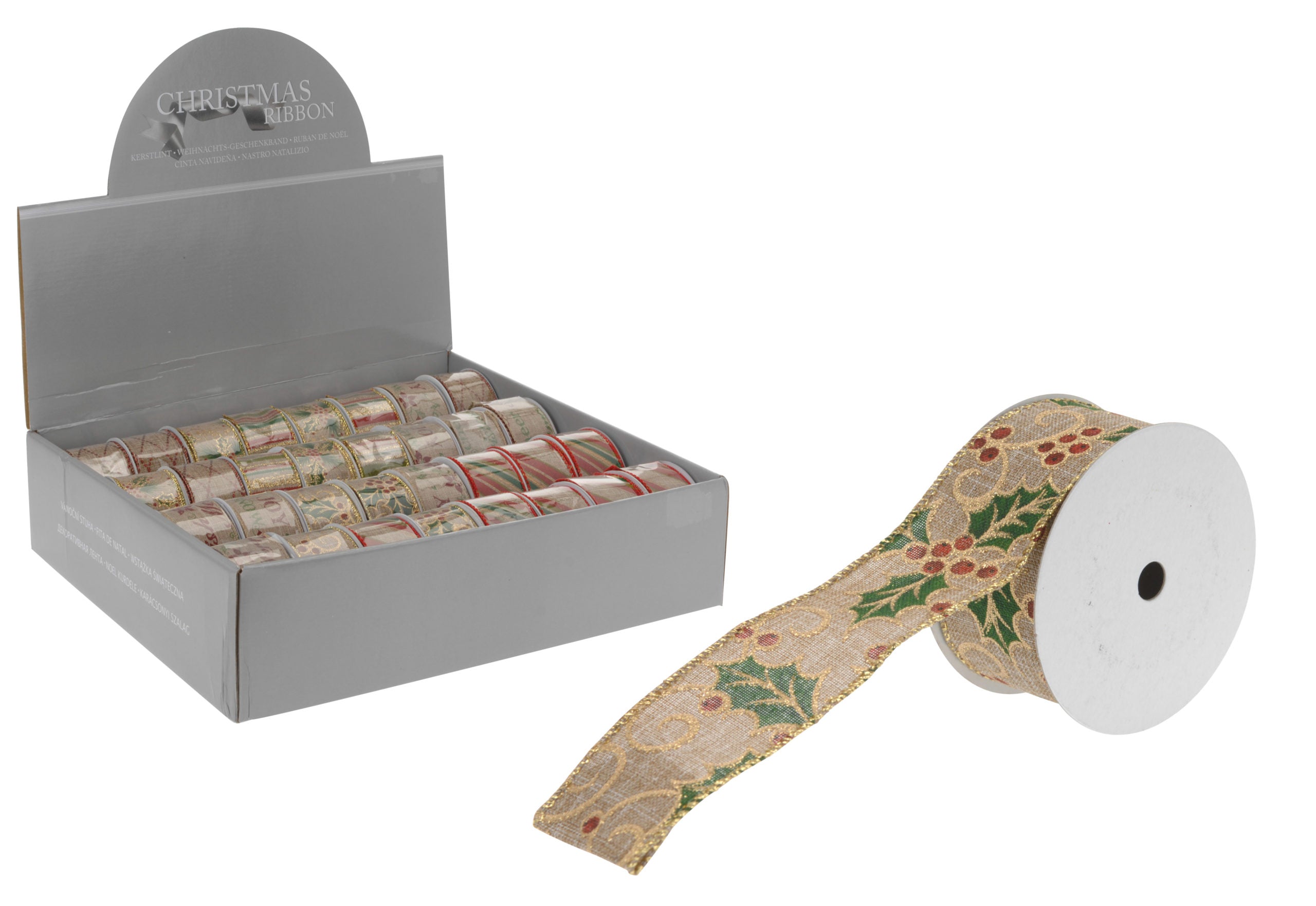 Nastro Regalo decorativo natalizio larghezza 4 cm lunghezza 270 cm per confezionamento pacchi - DeMatteis.it