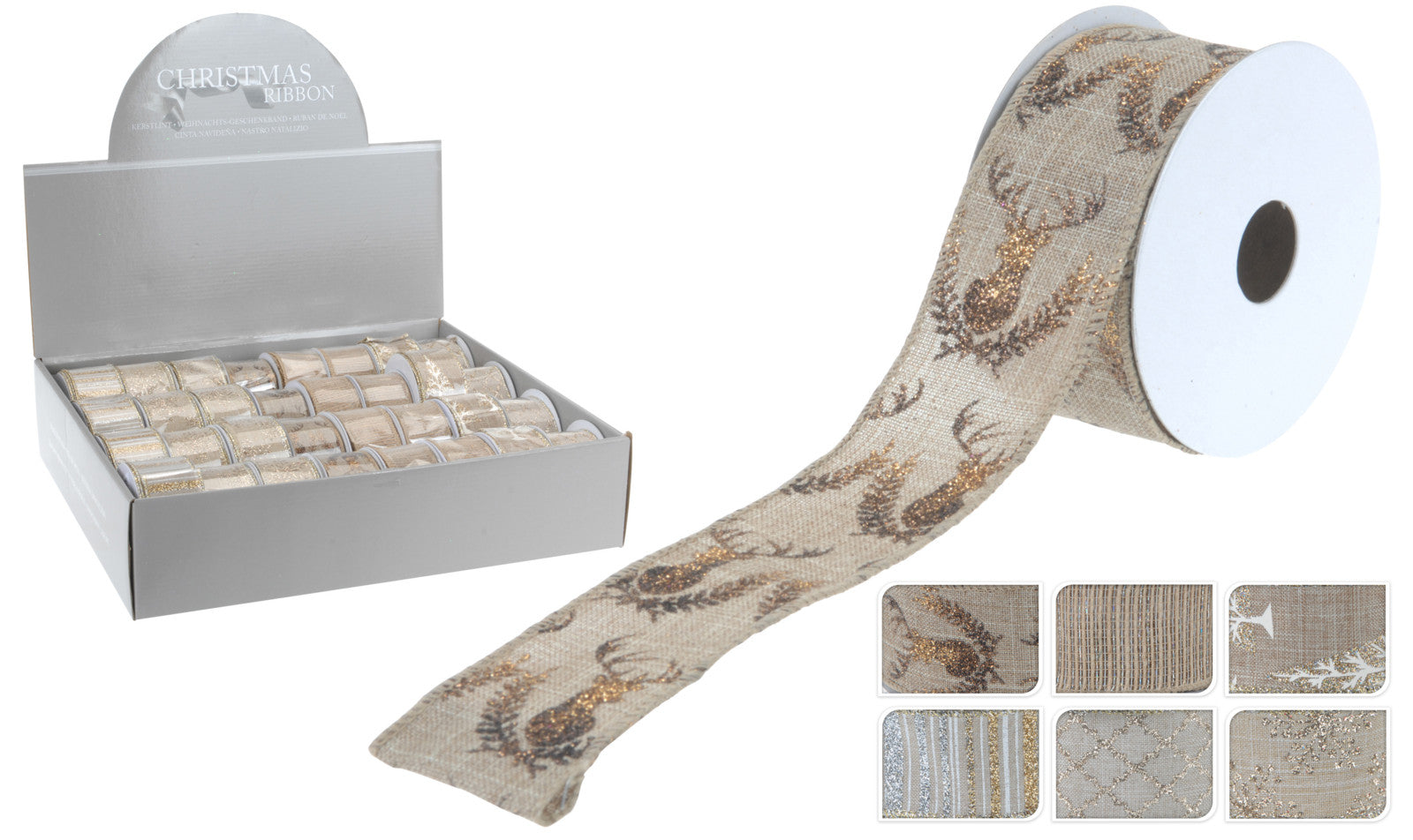 Nastro regalo decorativo 4x270 cm oro per confezioni natalizie e decorazioni festive - DeMatteis.it