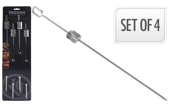 Set 4 Spiedoni Bbq Inox 40 Cm