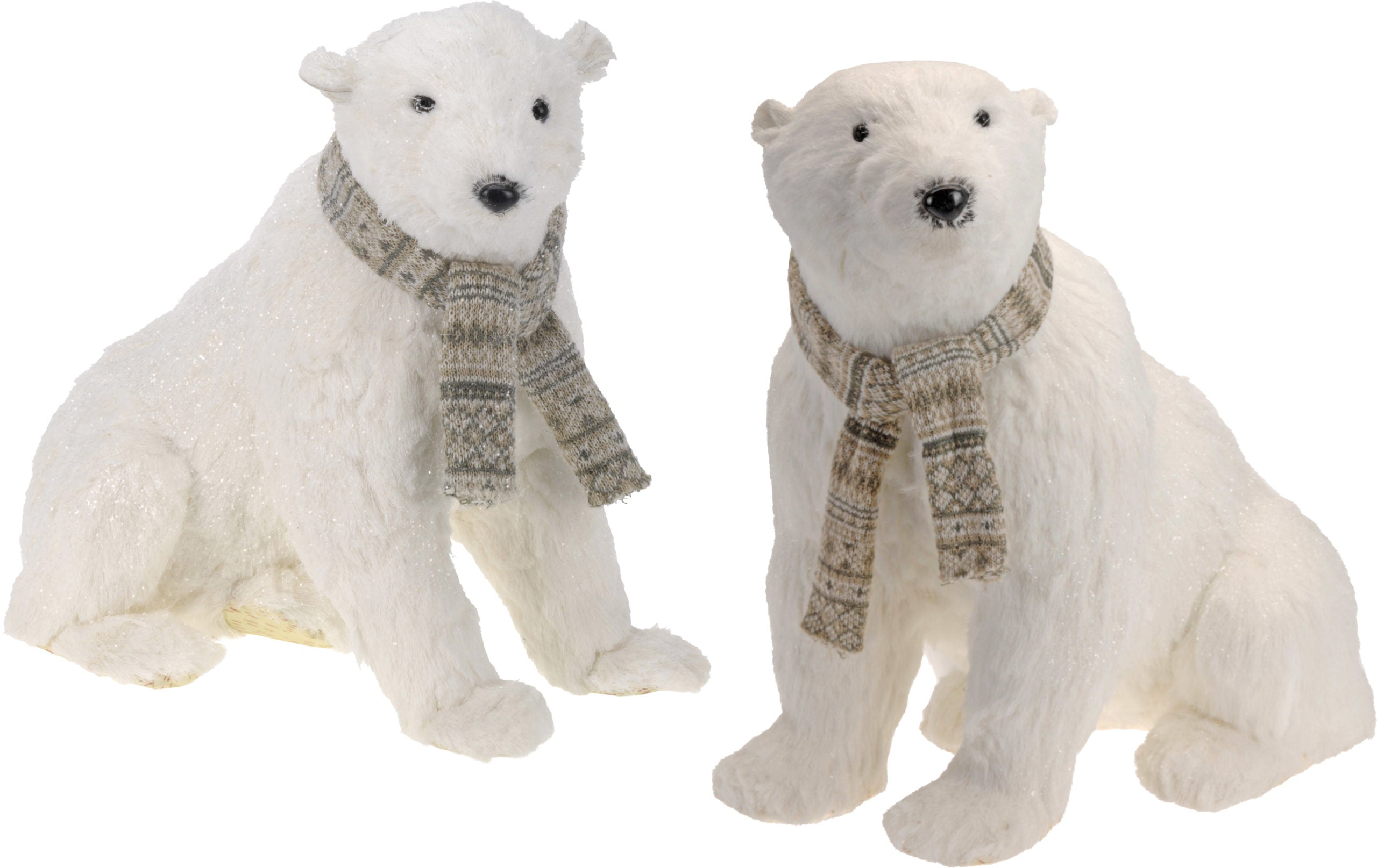 Orso Polare 38 cm peluche decorativo con sciarpa per addobbi natalizi - DeMatteis.it