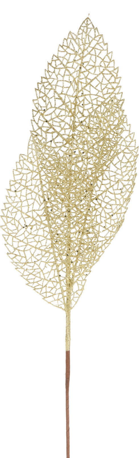 Ramo decorativo 79 cm con foglie oro per decorazioni floreali e composizioni ornamentali - DeMatteis.it