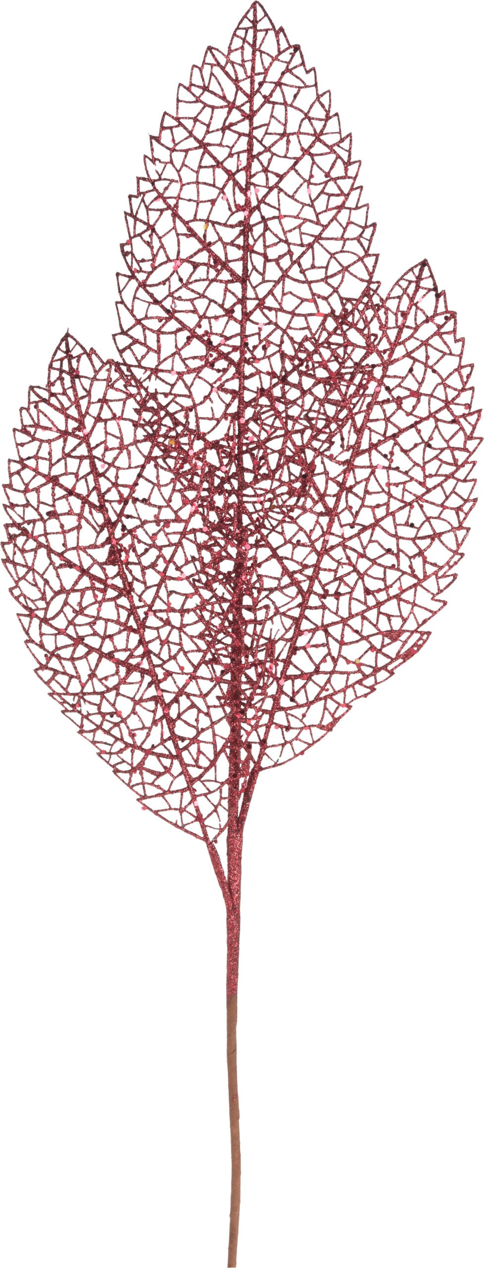 Ramo foglie con glitter decorativo lungo 79 cm per addobbi e decorazioni natalizie - DeMatteis.it