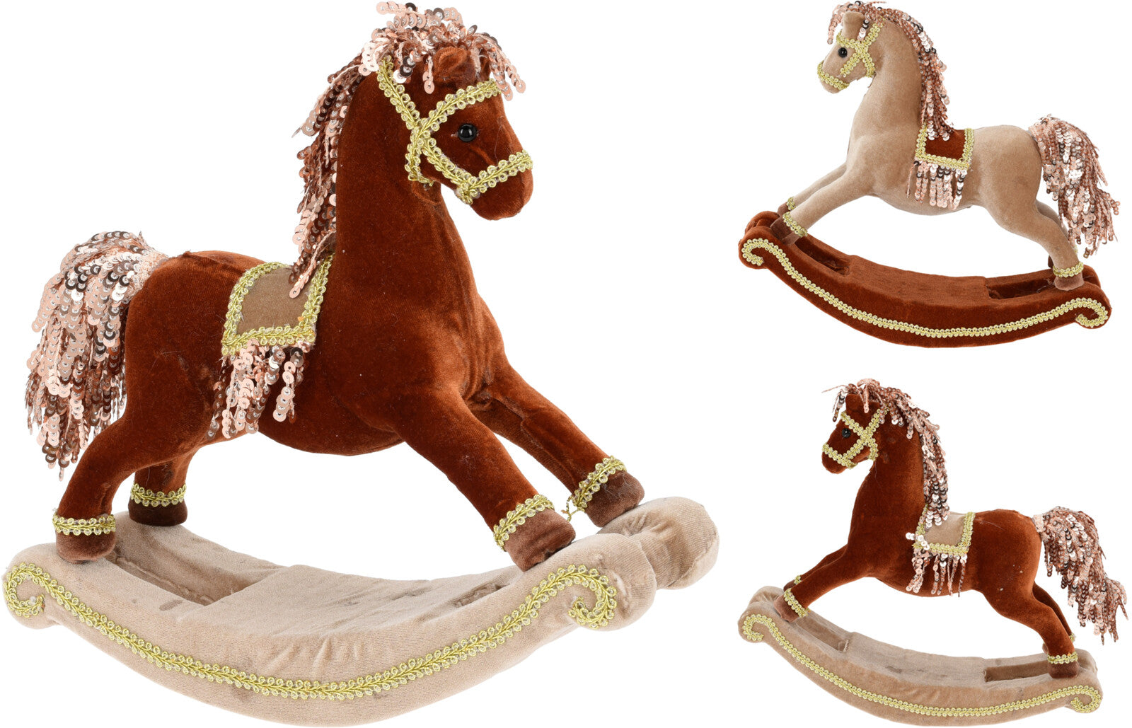 Cavallo a dondolo giocattolo per bambini dimensioni 30 x 26 cm con base oscillante - DeMatteis.it