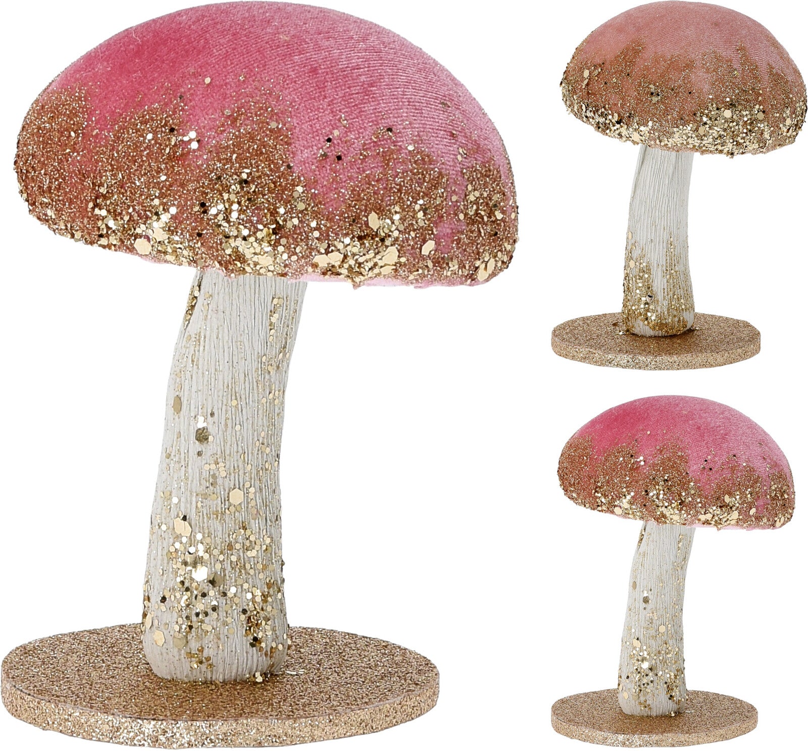 Fungo decorativo con glitter da 12 cm per ornamento e decorazione d'interni - DeMatteis.it