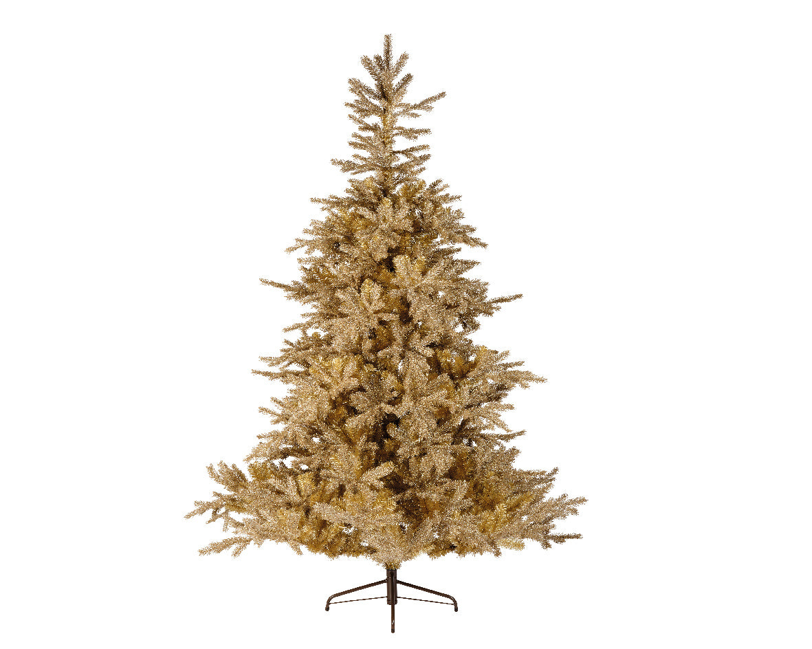 Albero Di Natale Tiffany Oro 210 cm Everlands per decorazioni natalizie con base di supporto - DeMatteis.it
