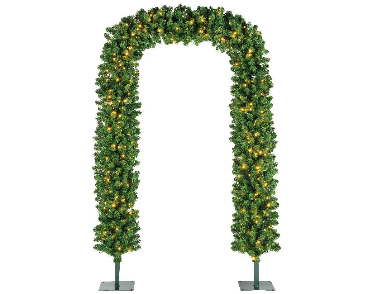Arco Verde Con Luci Led decorazione natalizia 240 cm con 420 LED per vetrine e giardini - DeMatteis.it