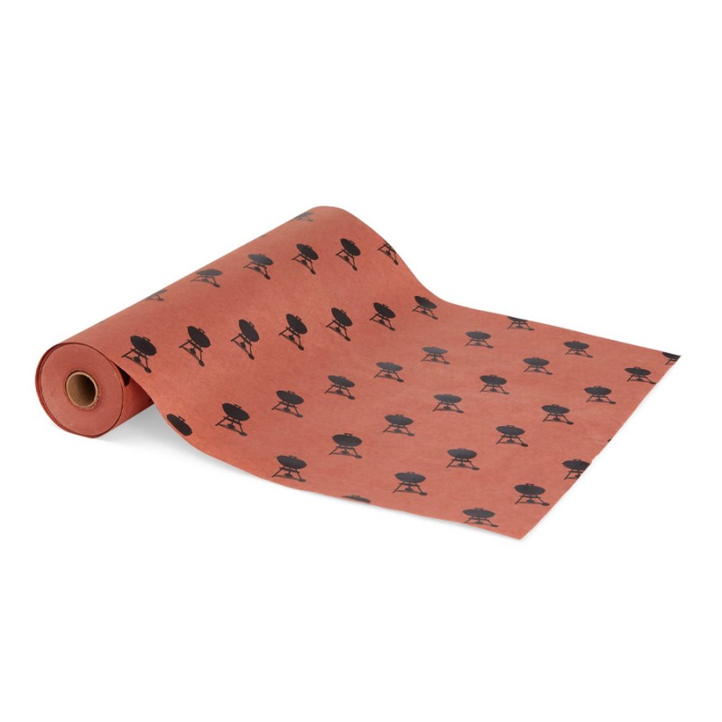 Rotolo di carta per alimenti Weber con stampa del Weber Kettle, accessorio essenziale per avvolgere la carne nelle cotture low & slow, preservare l'umidità e ottenere un bark perfetto nei barbecue. | Dematteis.it