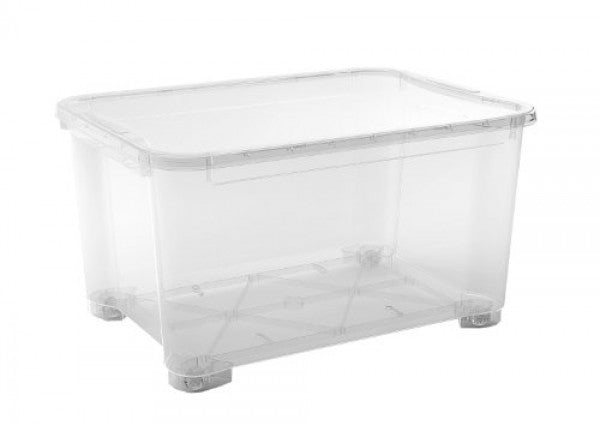 Contenitore Keter multiuso trasparente T box XXL con capacità di 145 litri, ideale per l'organizzazione domestica grazie alla sua struttura modulare sovrapponibile in robusta plastica trasparente. | Dematteis.it