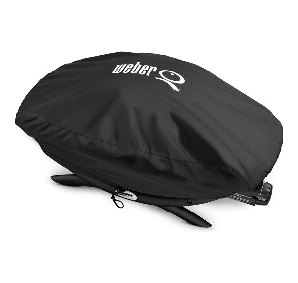 Custodia per Weber barbecue Q200-2000 in poliestere resistente con protezione UV e sistema di fissaggio anti-vento, ideale per proteggere il tuo grill dagli agenti atmosferici in ogni stagione. | Dematteis.it