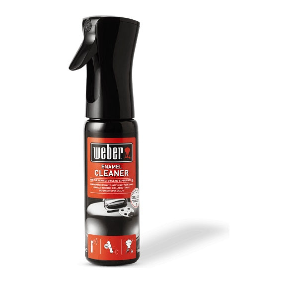 Flacone da 300ml di detergente Weber smalto per la pulizia professionale e la manutenzione delle superfici smaltate dei barbecue, formula efficace contro grasso e sporco ostinato. | Dematteis.it