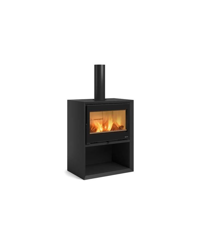 Stufa A Legna Nordica Dante con porta legna integrata per riscaldamento domestico - DeMatteis.it