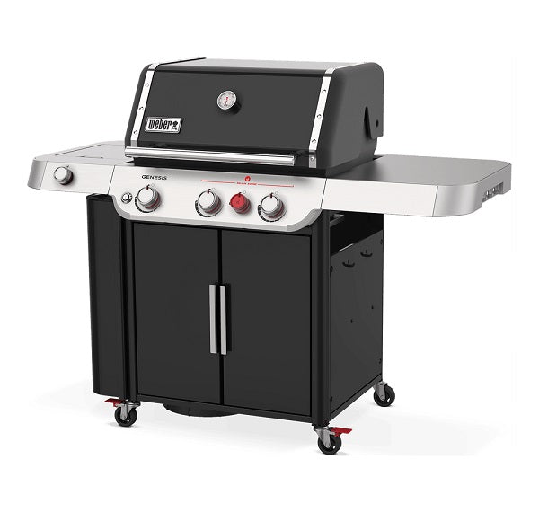 Weber barbecue a gas Genesis E-335 con tre bruciatori in acciaio inox, SearZone extra large e fornello laterale, dotato di sistema Weber Crafted per una versatilità di cottura senza precedenti. | Dematteis.it