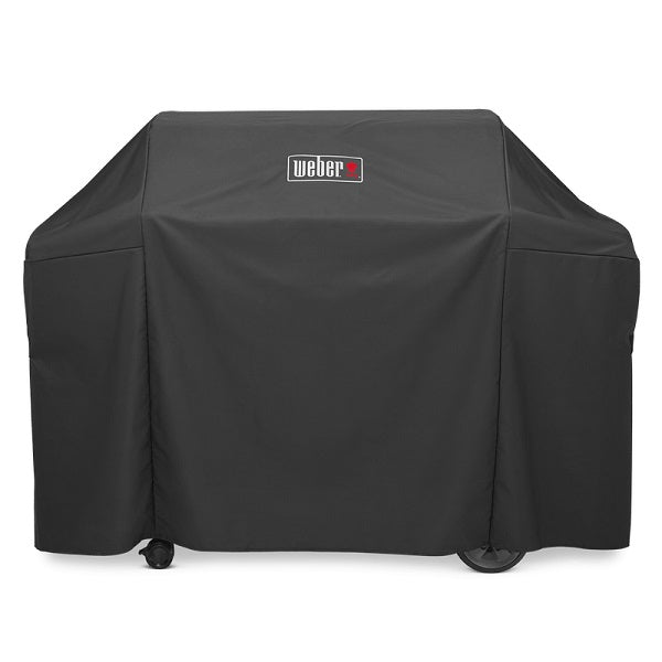 Weber cover premium Genesis II 400 serie in poliestere resistente alle intemperie con sistema di cinghie di fissaggio, perfetta per proteggere i barbecue della serie Genesis 400 in ogni condizione atmosferica. | Dematteis.it