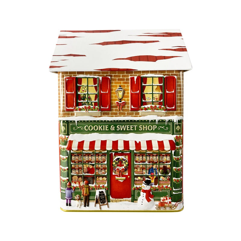 Scatola Latta Casetta Invernale Cooke & Sweet 12x7,5x15 Cm
