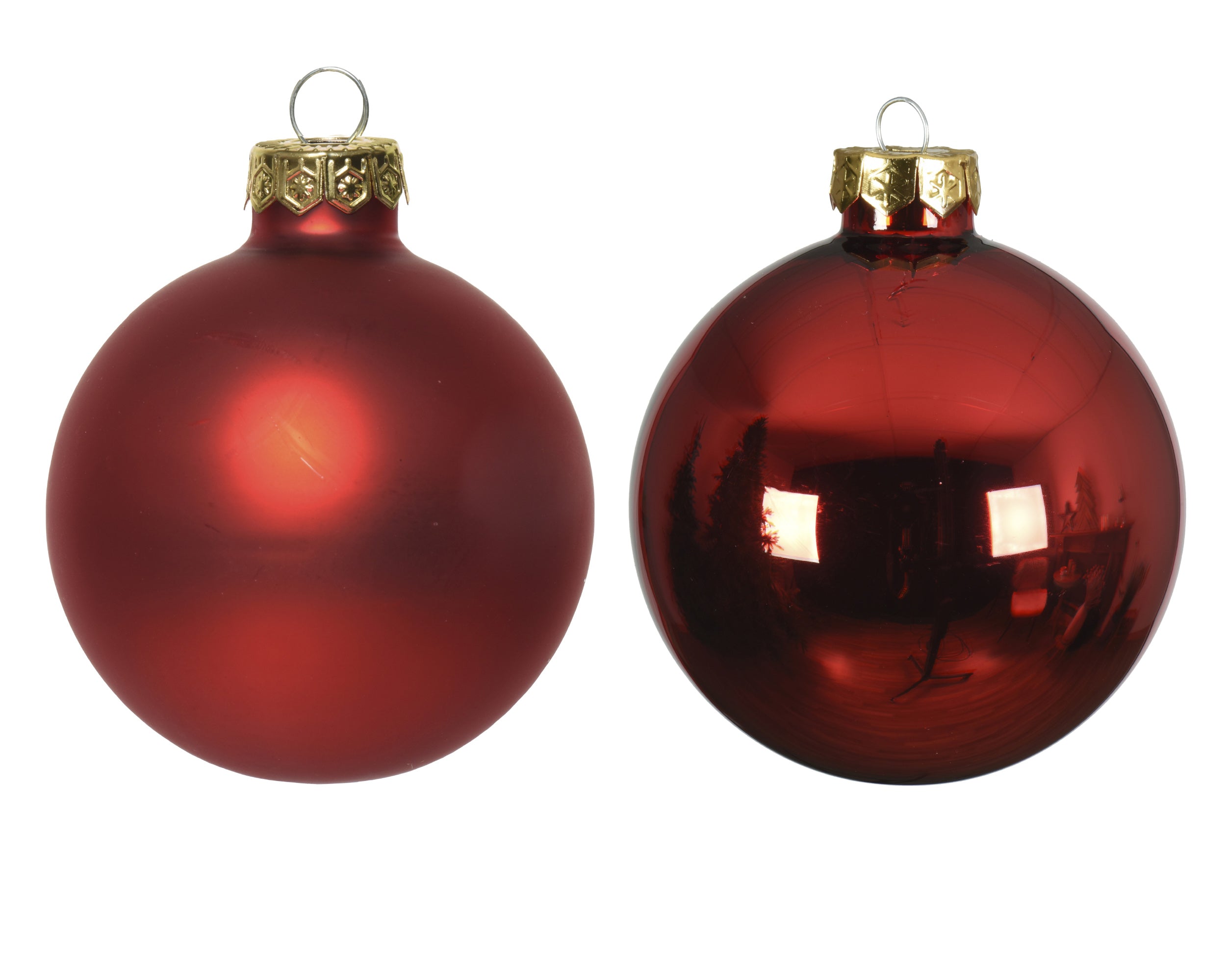 Box 24 Palline Vetro Christmas Red 25 Mm