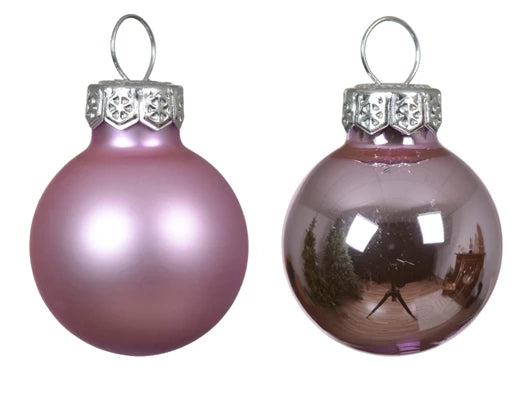 Box 24 Palline Vetro 25 Mm Lilac Mint