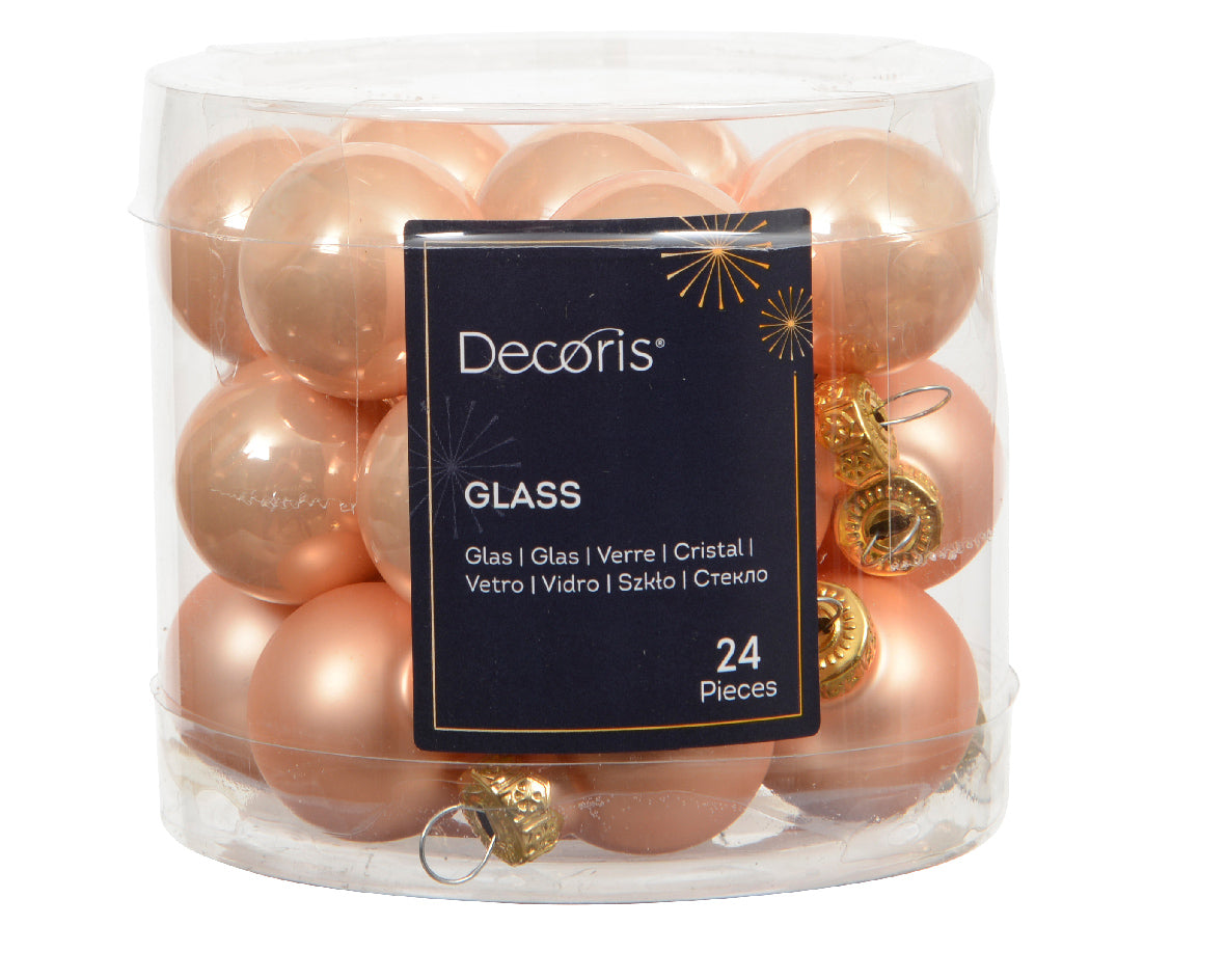 Box 24 Palline Vetro D 2,5 Peach Pearl