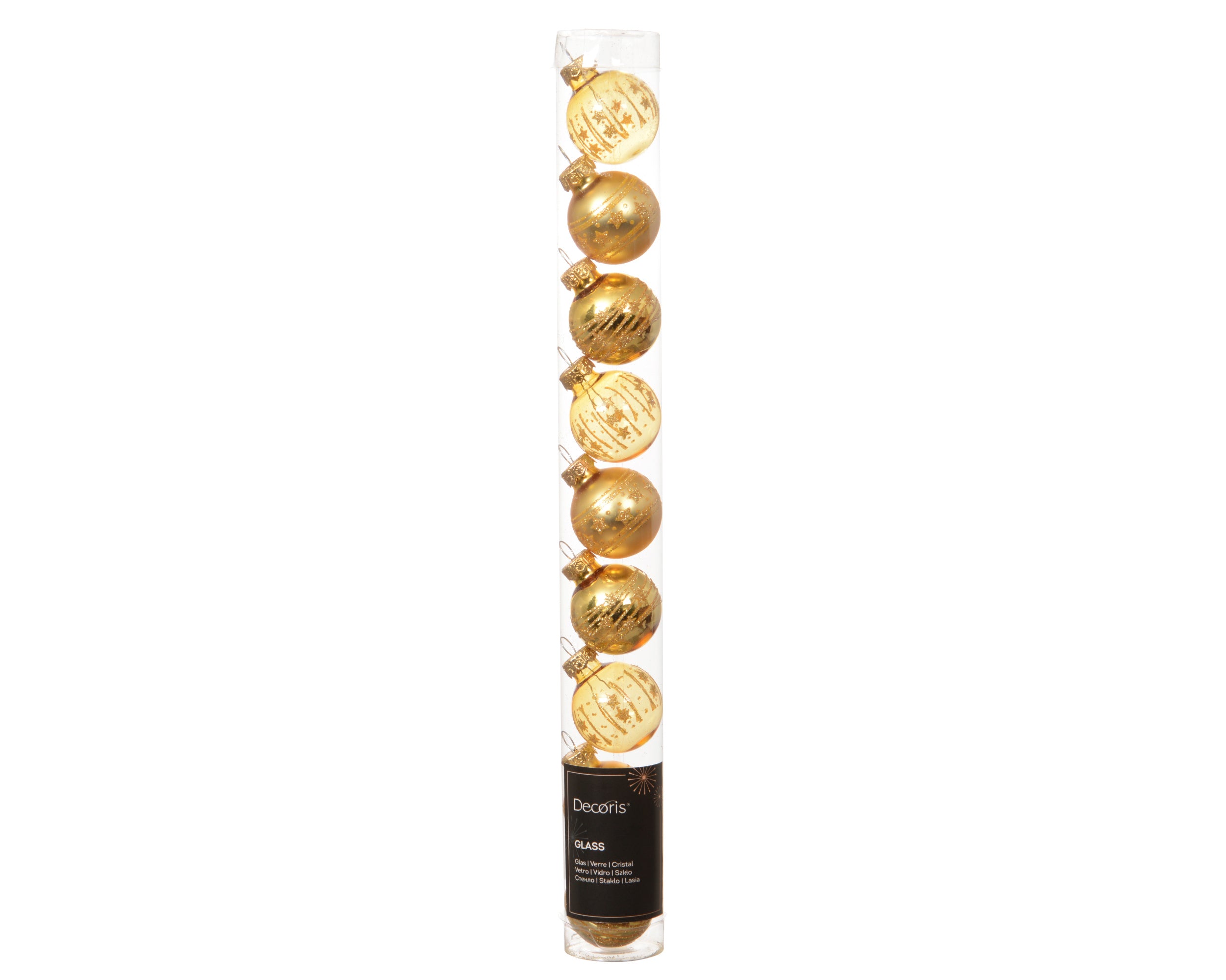 Box 9 Palline Vetro Light Gold D 3 Cm