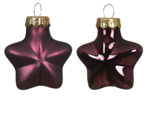Box 12 Stelle Vetro 2x4,5x4 Cm Dark Mauve