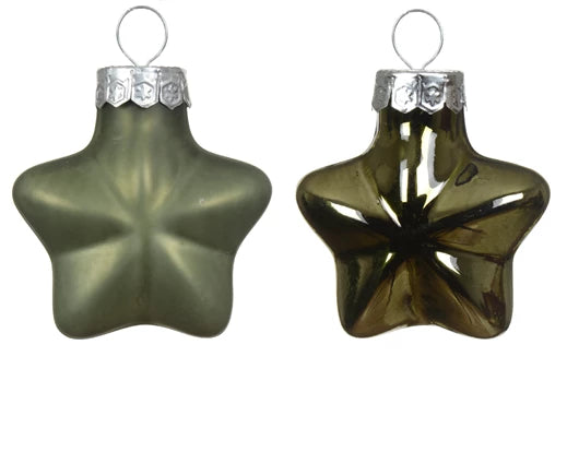 Box 12 Stelle Vetro 2x4,5x4 Cm Rosemary Green