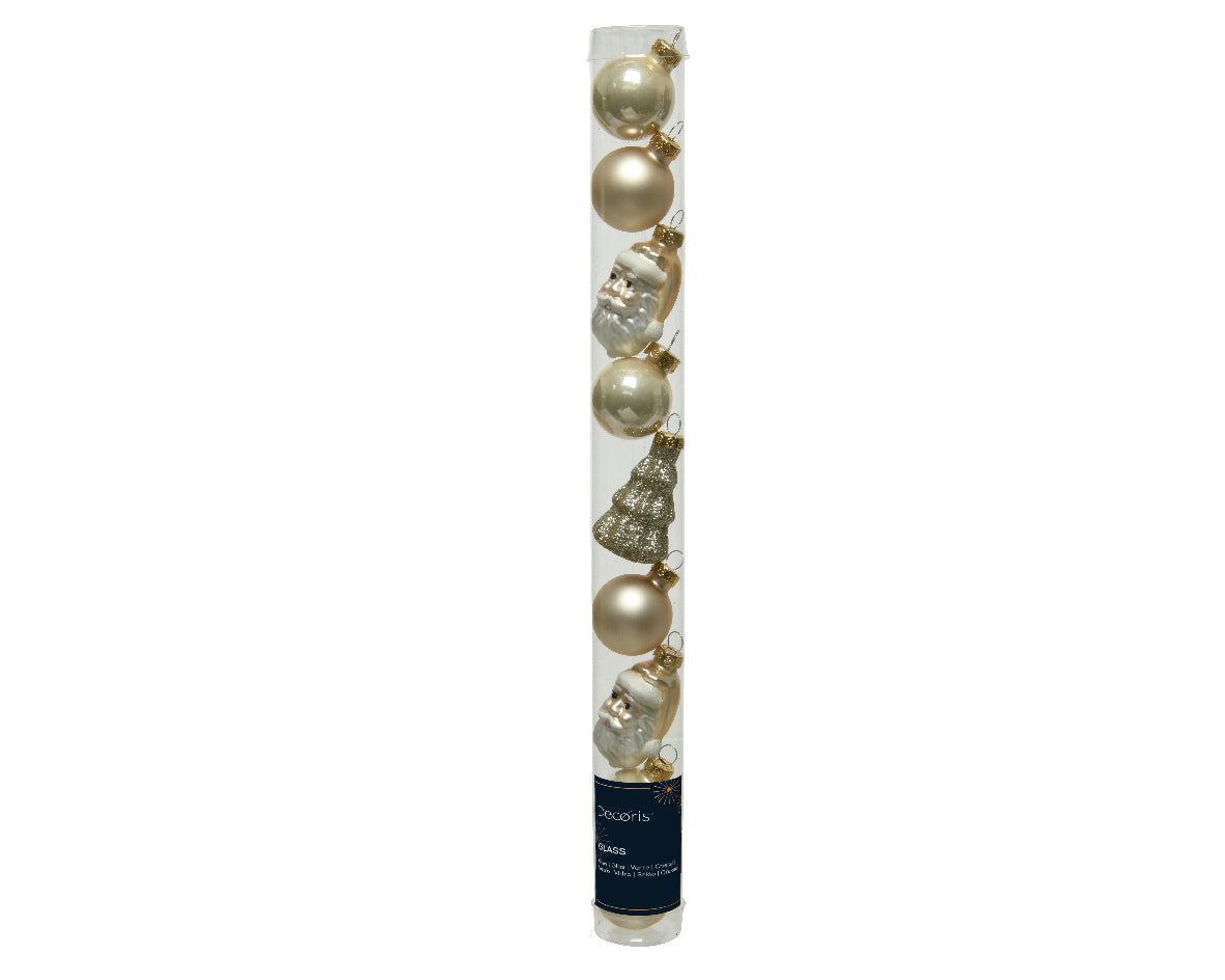 Box 9 Figure Natalizie Vetro Pearl 6 Cm