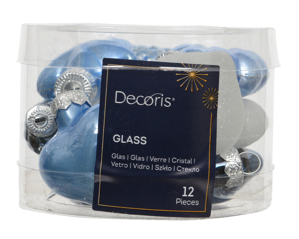 Box 12 Figure Vetro 2x4x4 Cm Assortite Blu