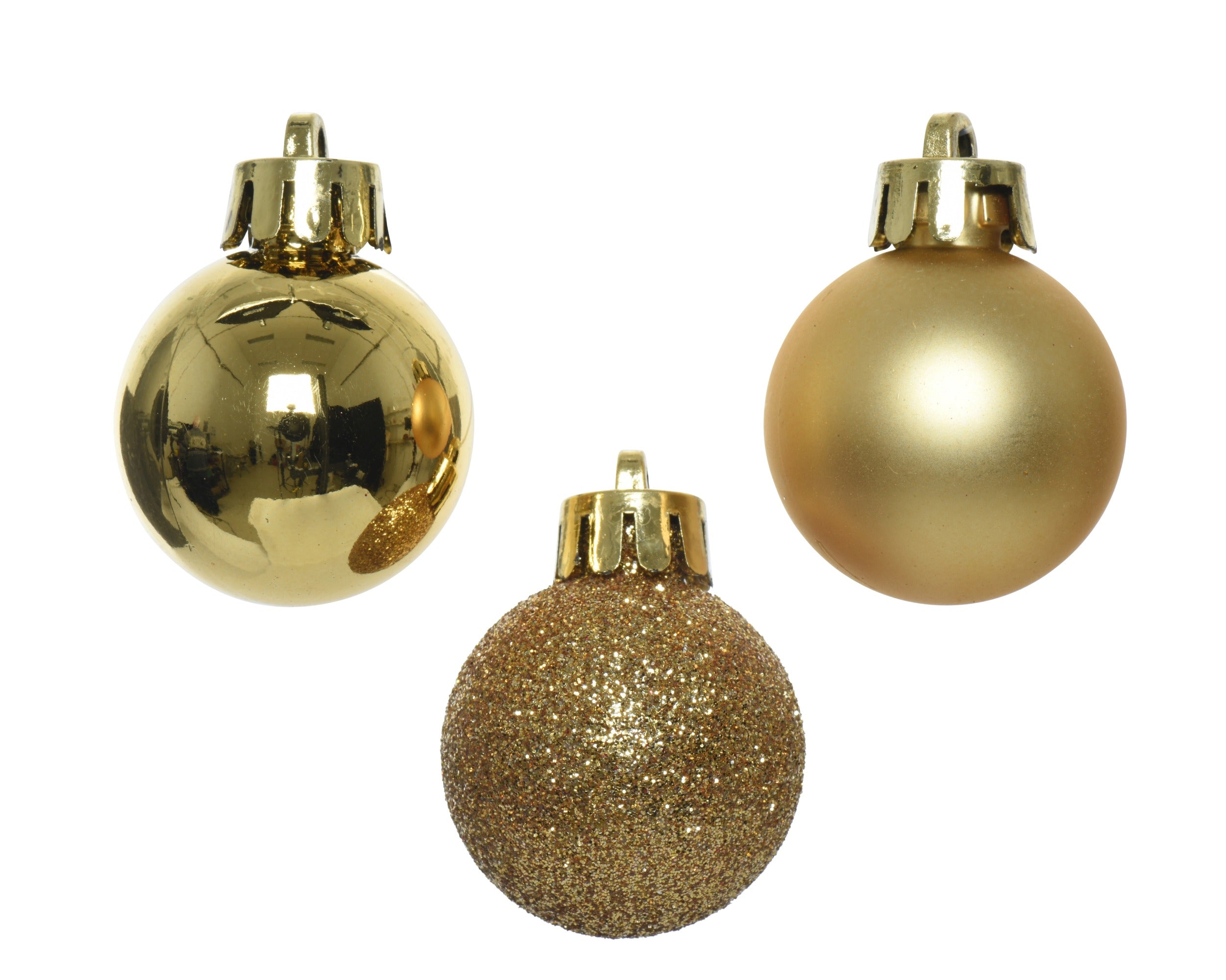 Box 14 Palline Di Natale Vetro Light Gold 3 Cm