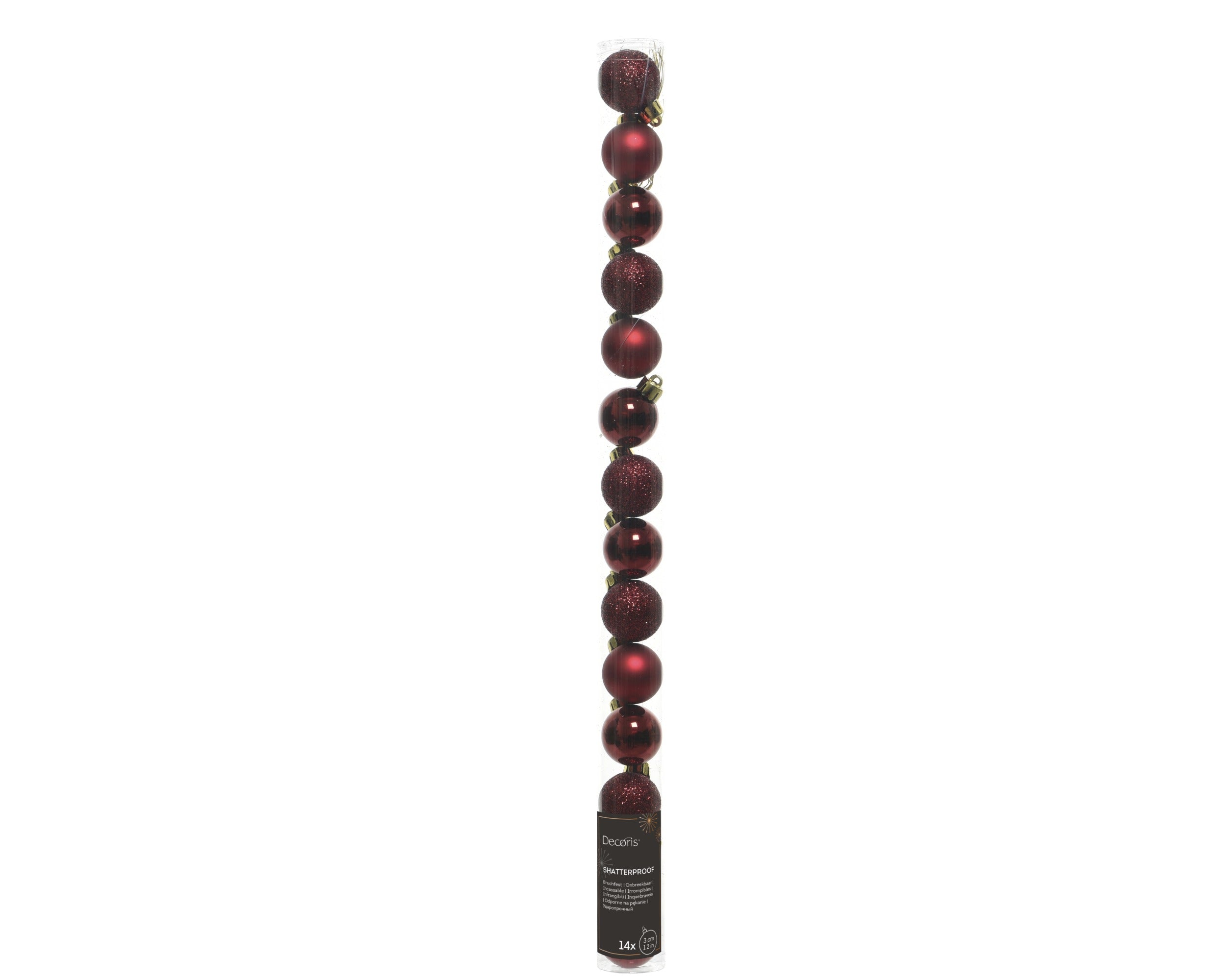 Tubo Palline Di Natale Bordeaux