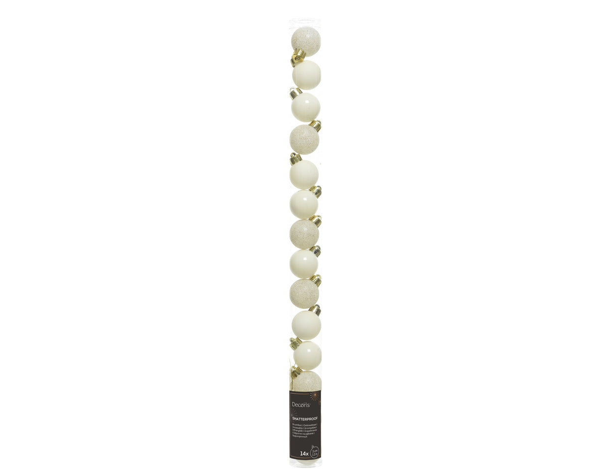 Tubo Palline Di Natale Bianco Lana
