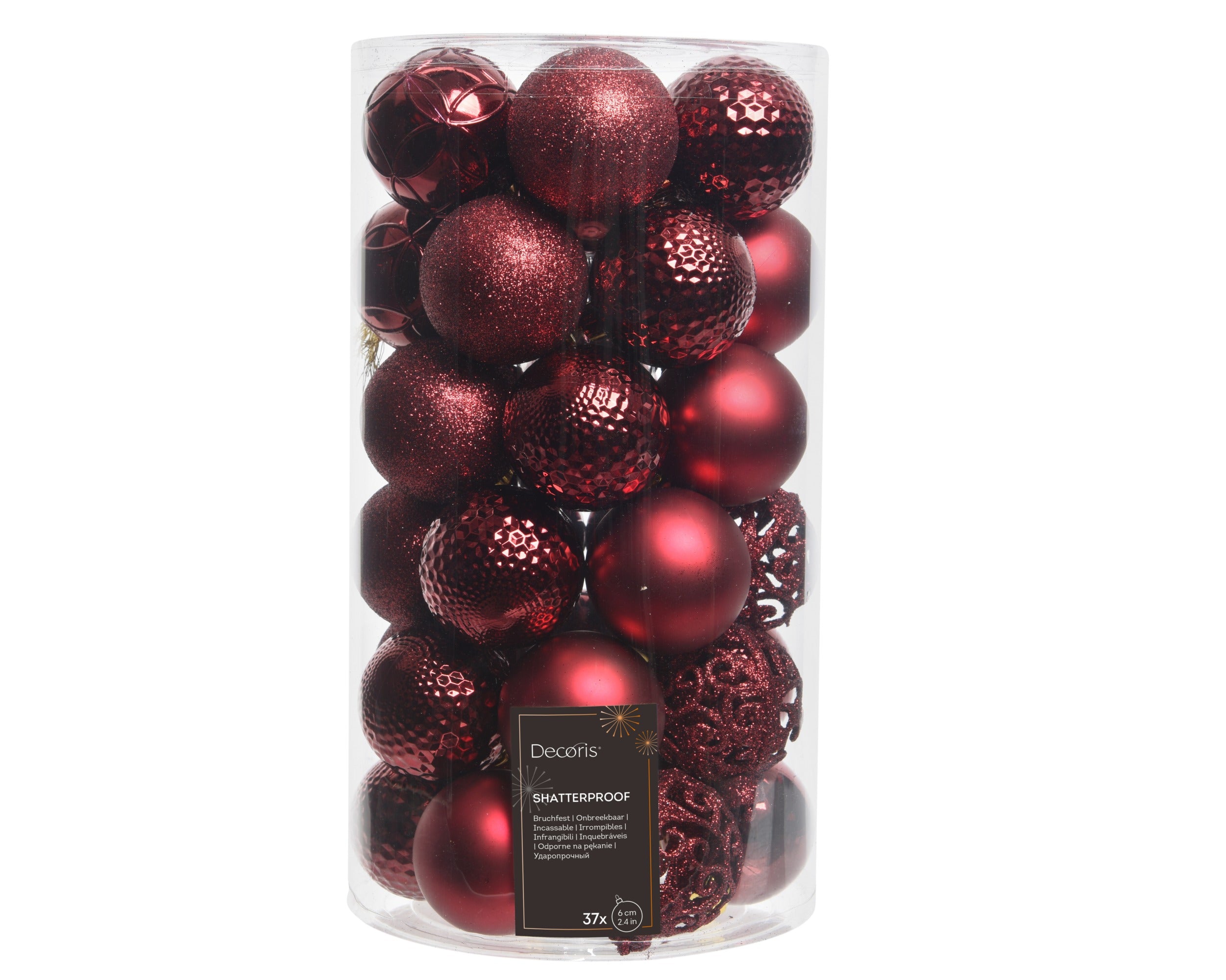 Palline Di Natale Bordeaux D 6 Cm