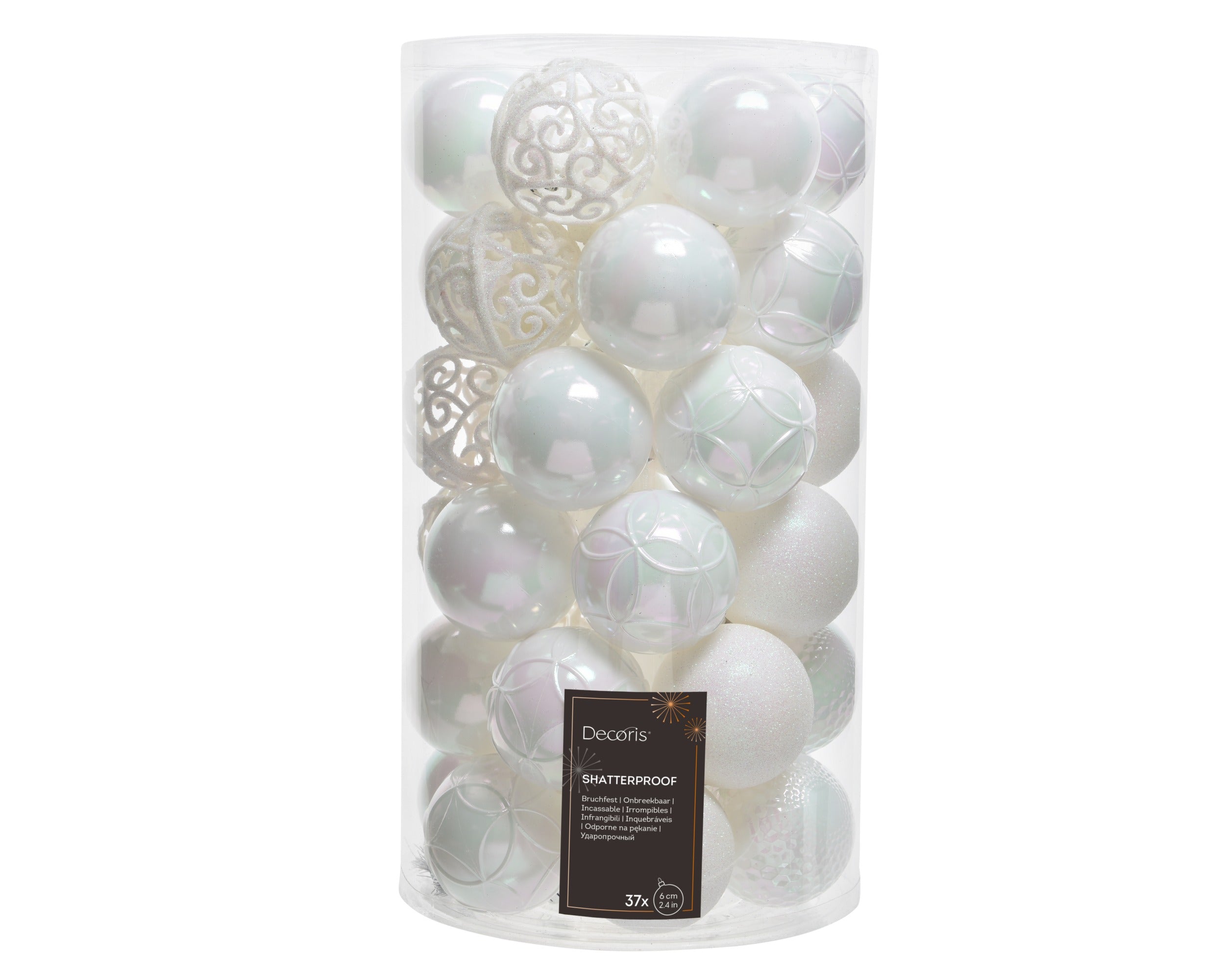 Palline Di Natale Bianco Iris D 6 Cm