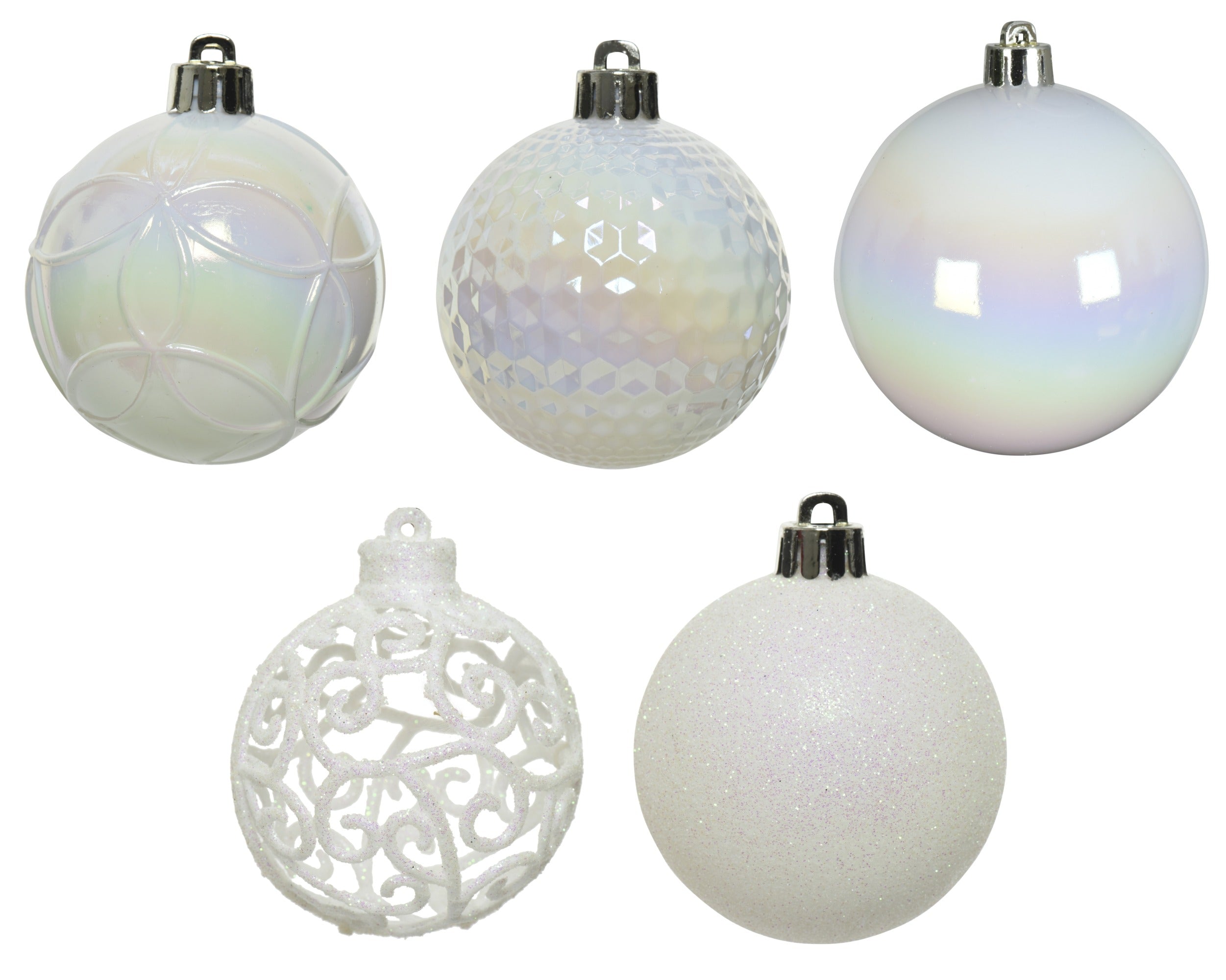 Palline Di Natale Bianco Iris D 6 Cm