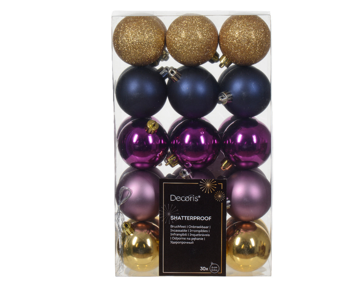 Box 16 Palline Brown Blue Violet 6 Cm