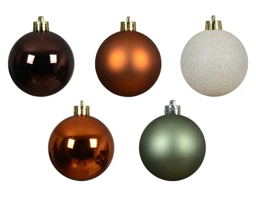 Box 30 Palline Di Natale Warm Cider 6 Cm