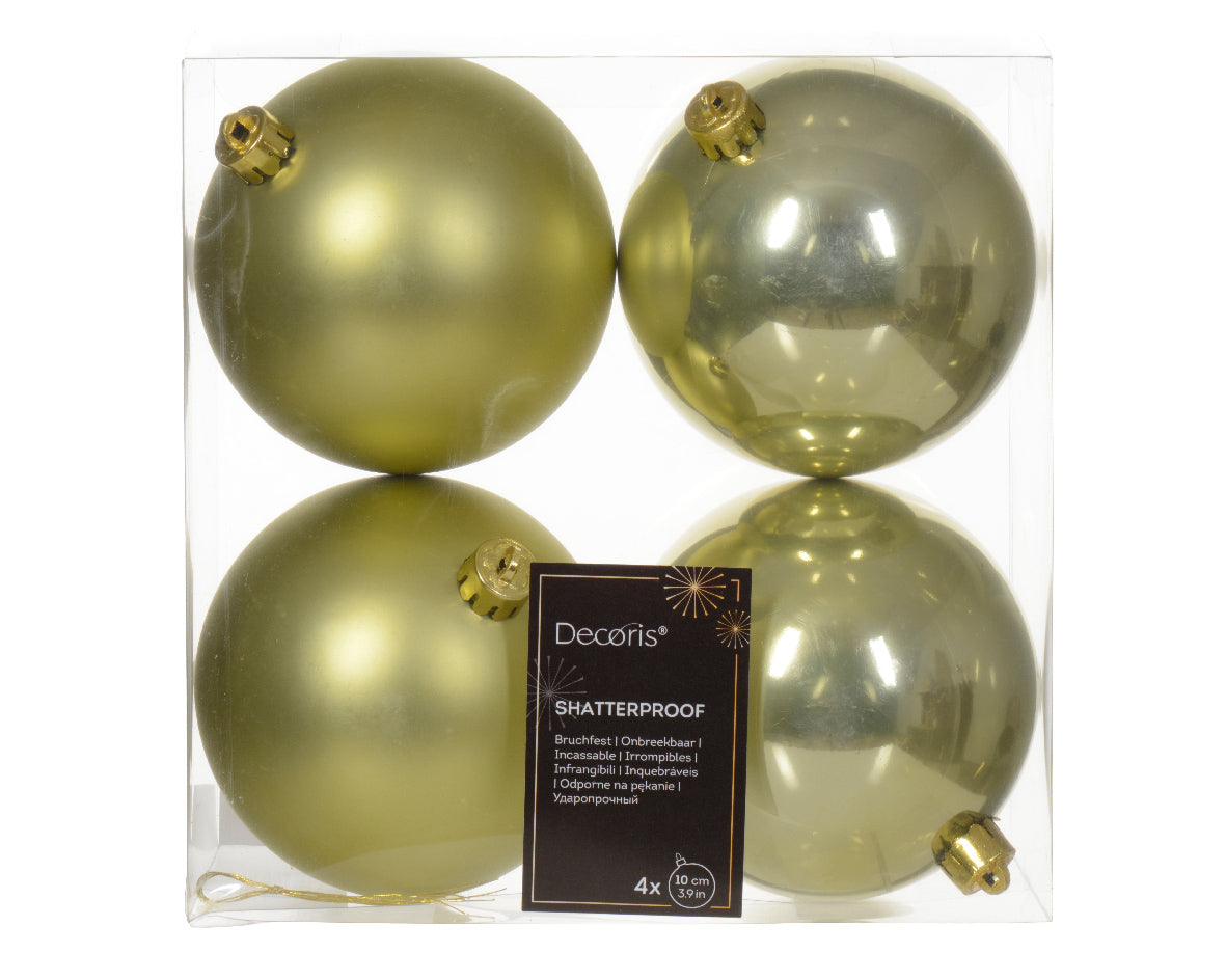 Box 4 Palle Di Natale Pistacchio 10 Cm