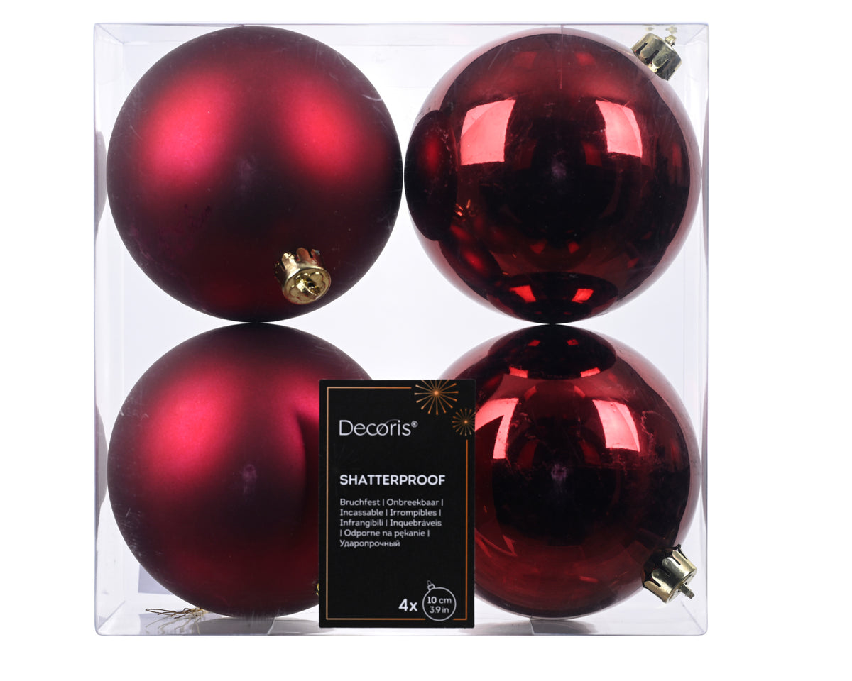 Box 4 Sfere D 10 Cm  Oxblood Plastica