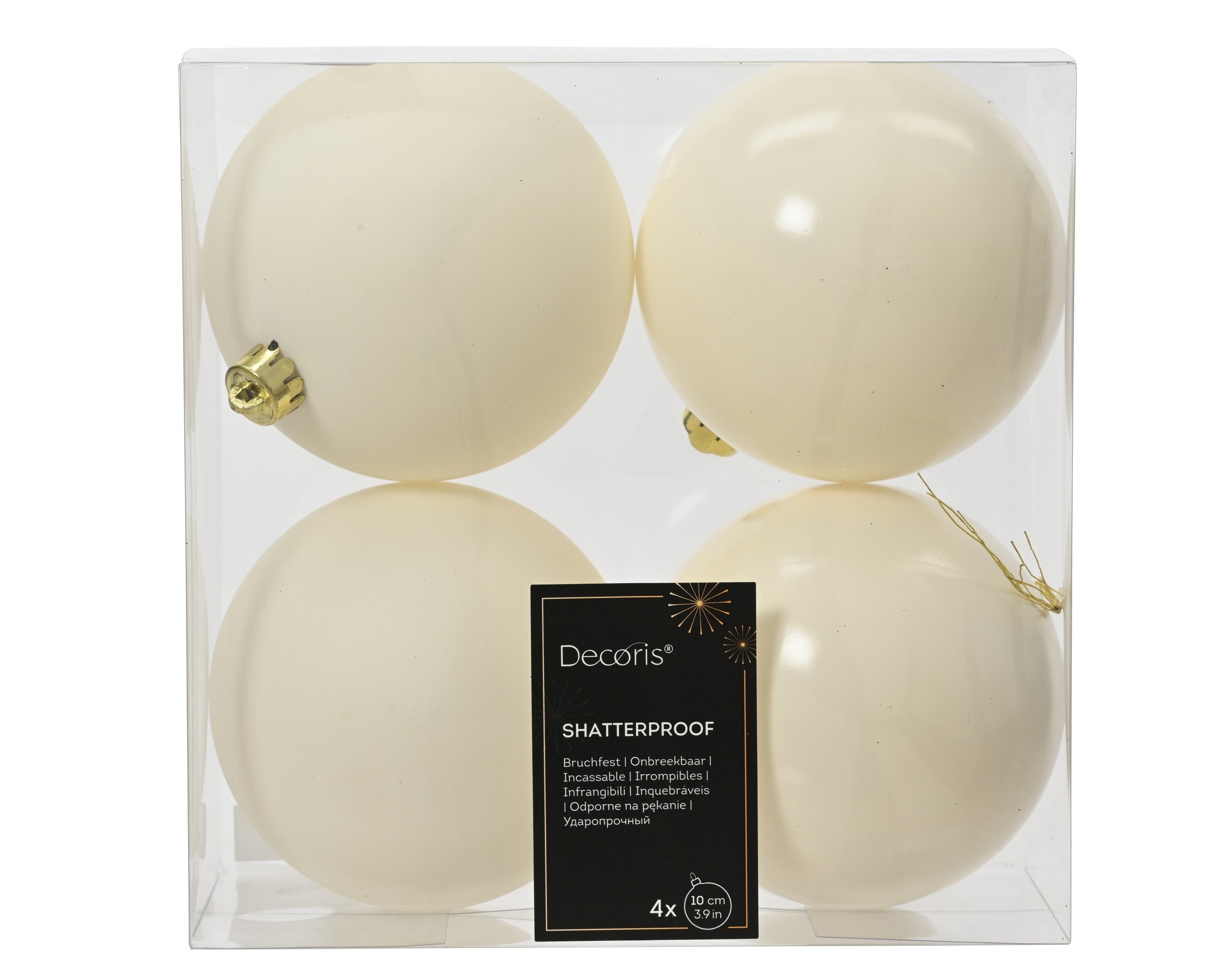 Box 4 Palle Di Natale D 10 Cm Wool White