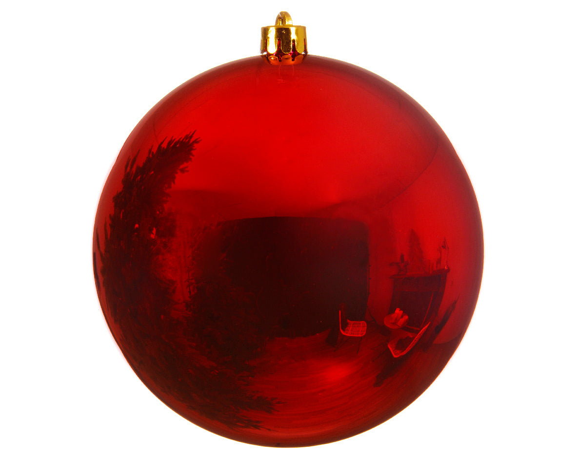 Pallina di Natale Christmas Red in plastica da 14 cm per decorazioni natalizie - DeMatteis.it