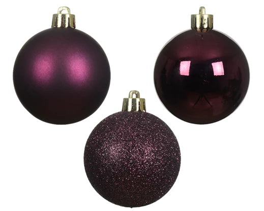 Box 14 Palline Di Natale Dark Mauve 3 Cm