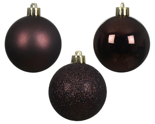 Box 14 Palline Di Natale Black Truffle 3 Cm