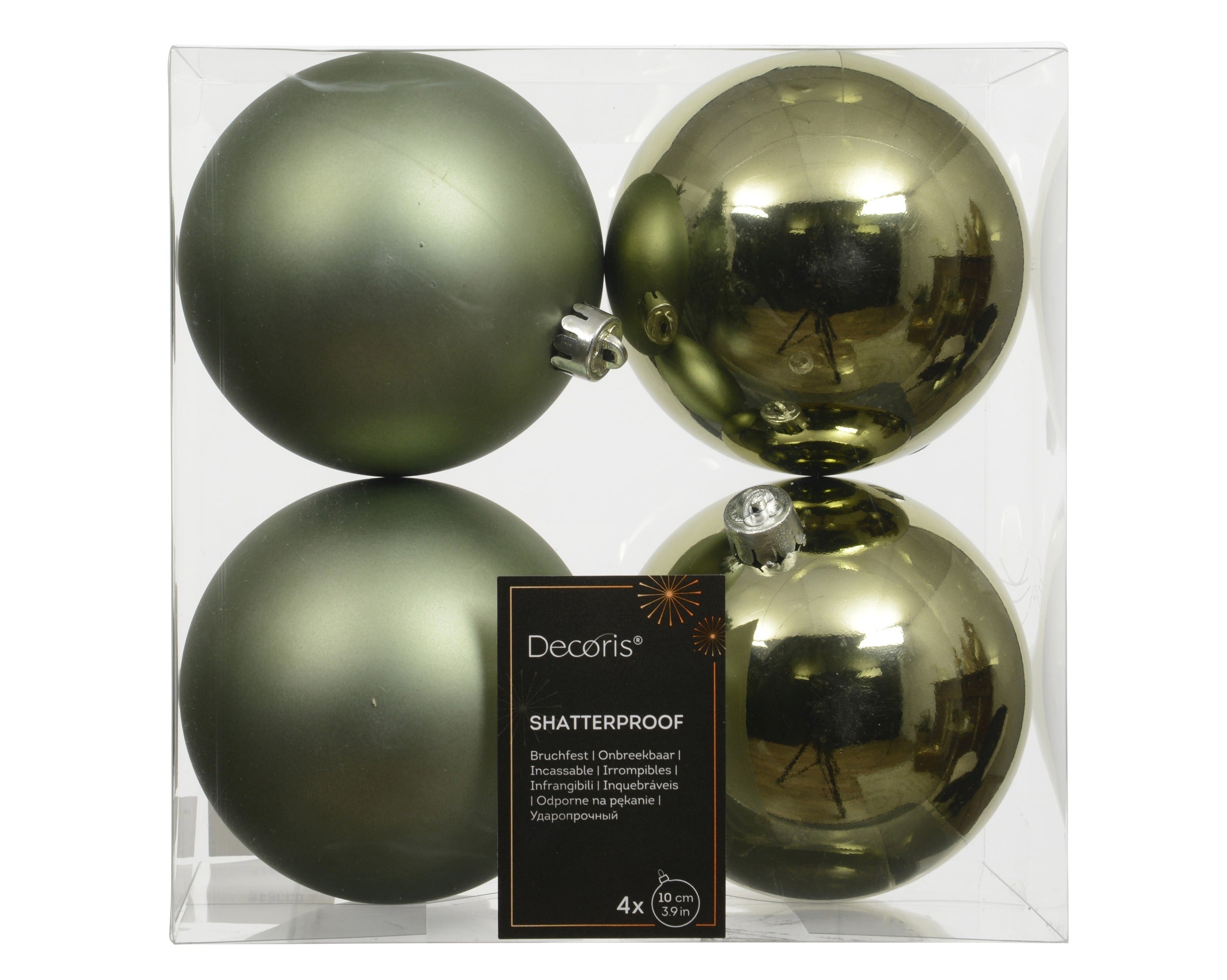 Box 4 Palle Di Natale Rosemary Green 10 Cm