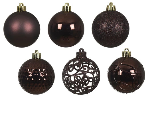 Box 37 Palline Di Natale Black Truffle 6 Cm