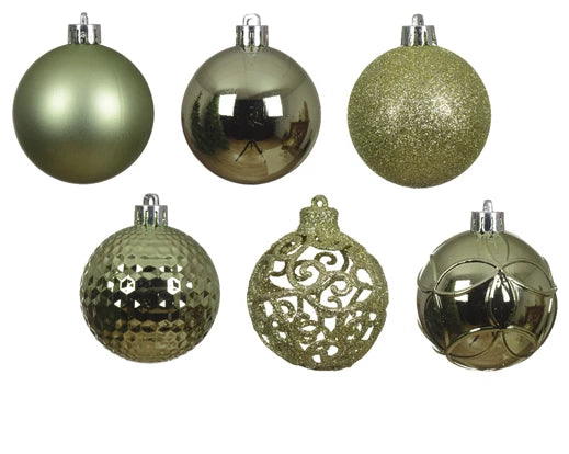 Box 37 Palline Di Natale Green Tea 6 Cm