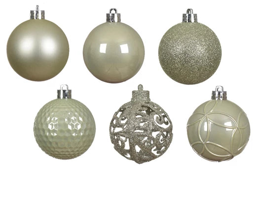 Box 37 Palline Di Natale White Mint 6 Cm