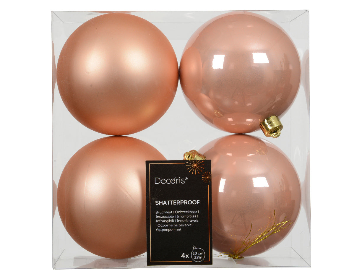 Box 4 Palle Di Natale D 10 Cm Blush Pink