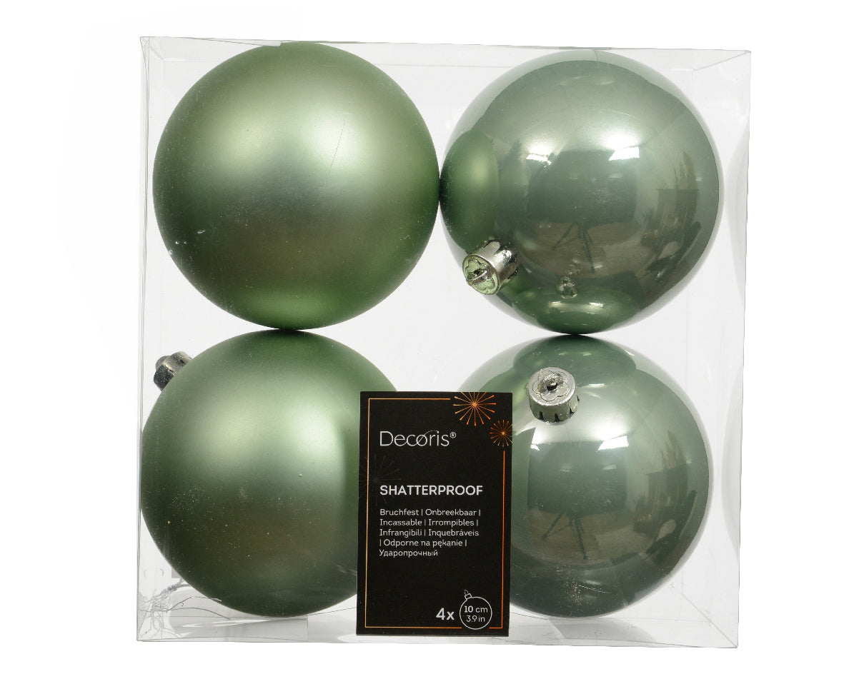 Box 4 Palle Di Natale D 10 Cm Matcha Green