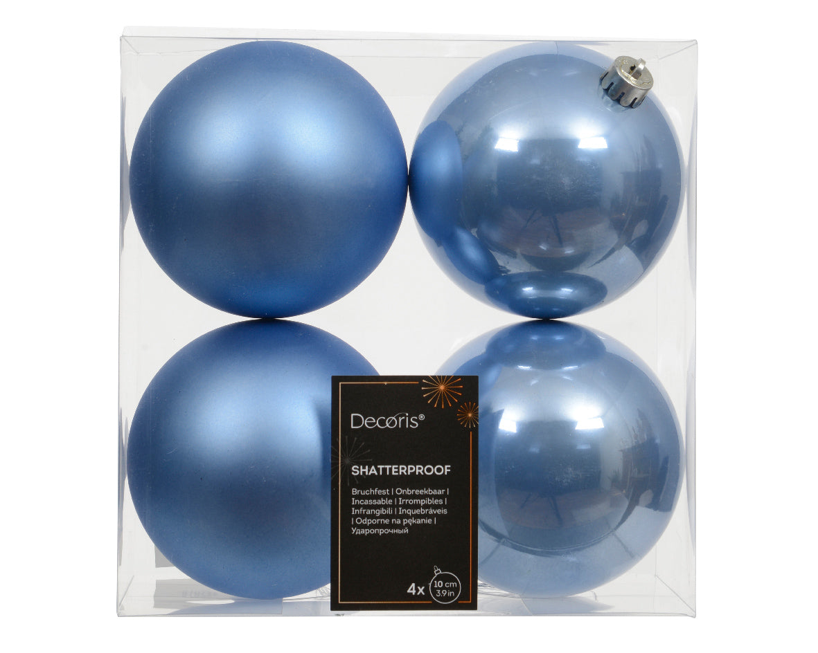 Box 4 Palle Di Natale D 10 Cm Sky Blue