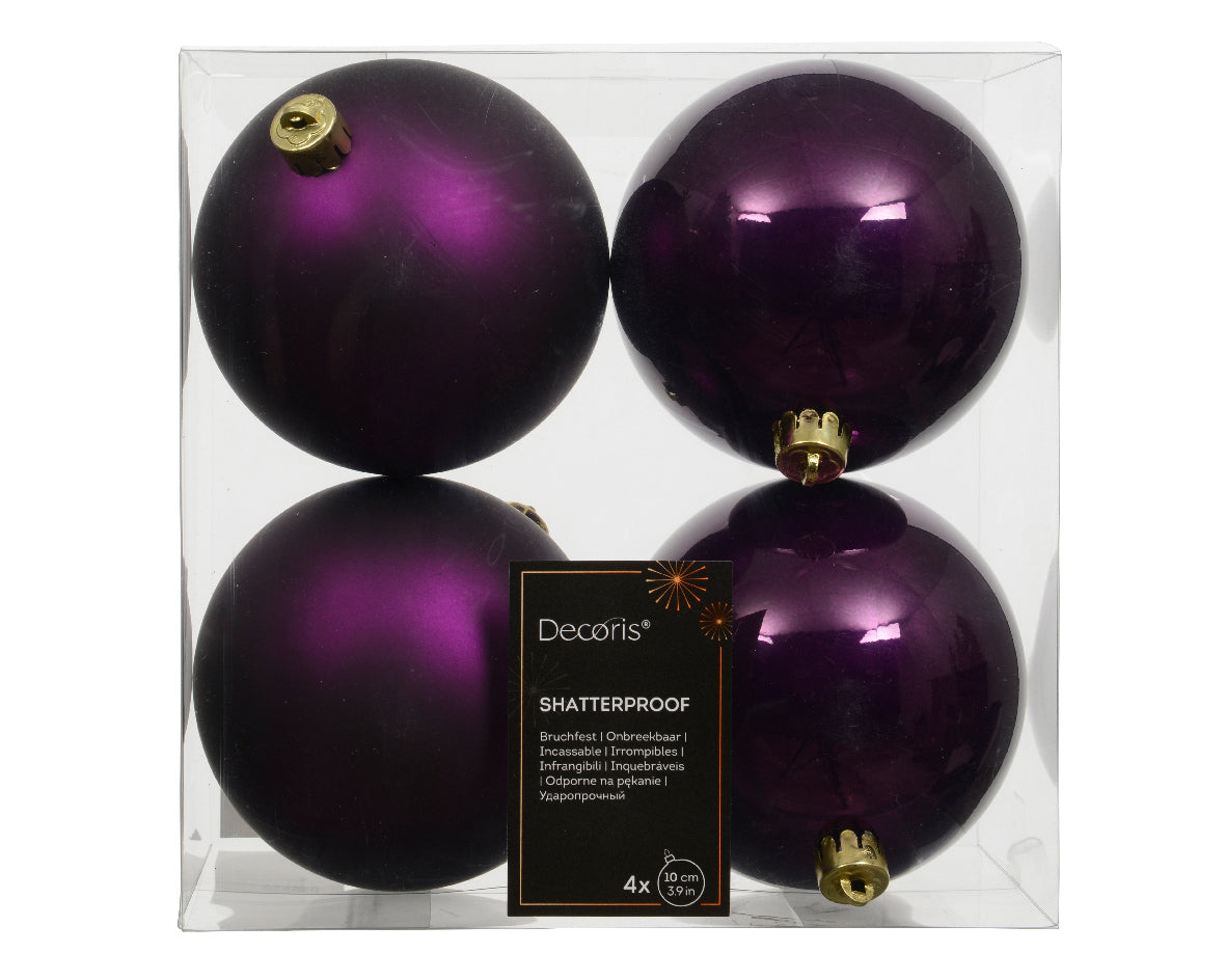 Box 4 Palle Di Natale D 10 Cm Fig